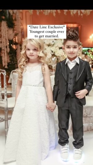 Journey Kay Instagram - Exclusive! The youngest couple in history to legally Wed.  Journey Kay (5) of Las Vegas and Laskaris Aetos (6) of Los Angeles tie the knot on 10/21/2023 💍💒 Congratulations to the YOUNG couple. 
#obviouslykidding #punny #journeykayhalloween #joke #contriversial #trending #itsnotai #weddinginspo -#wedding #weddingdress #weddinginspo