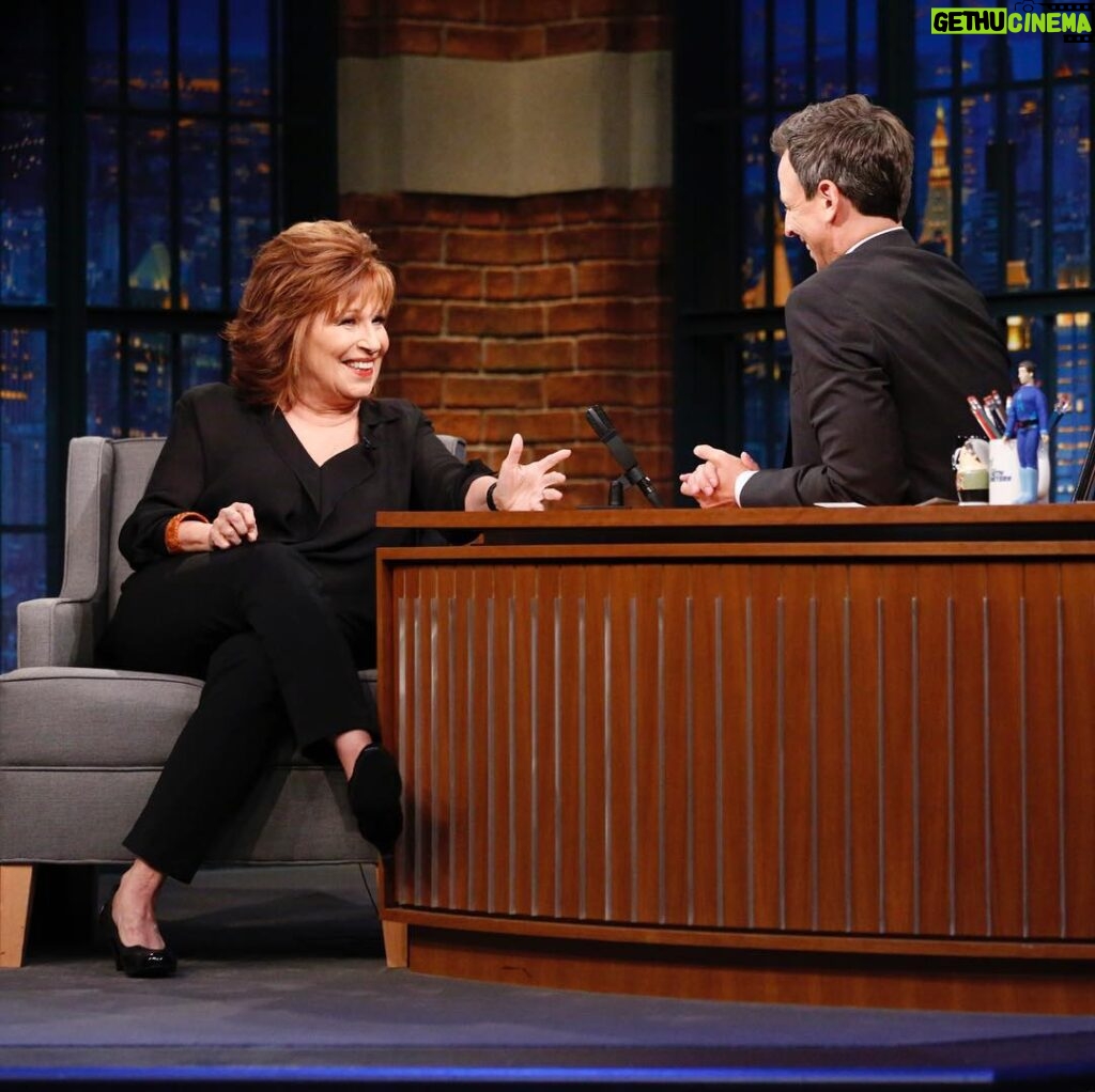 Joy Behar Instagram - A great time with @sethmeyers on @latenightseth! Link in bio to watch.