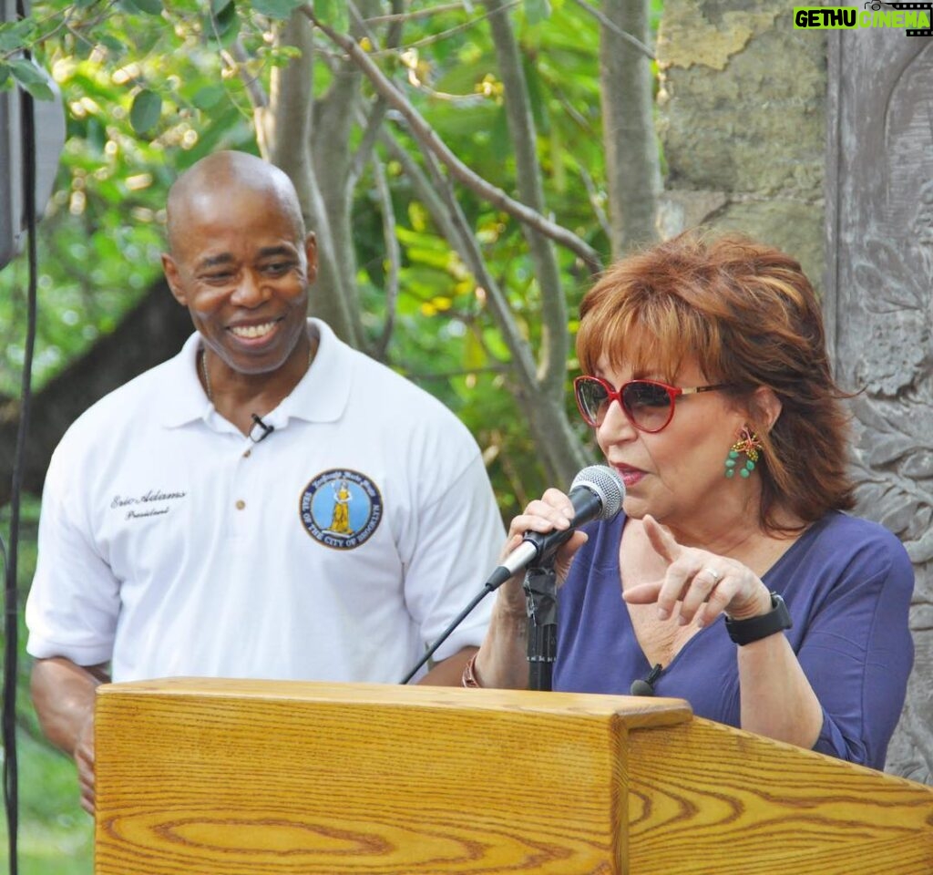 Joy Behar Instagram - Accepting the honor with Eric Adams, the President of the Borough of Brooklyn.