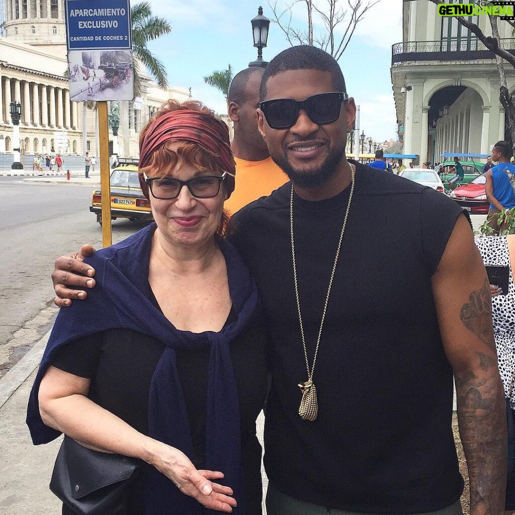 Joy Behar Instagram - Ran into @usher during my trip to Cuba! He's adopting a school down there.