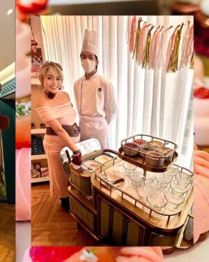 JuJu Chan Instagram - Counting down to meet our little dragon girl 🥰  Thanks for all the love from all our dearest friends and family in joining this #SteamPunk themed baby shower afternoon tea party.

Special thanks to the amazing @islandshangrila team for helping us creating such a memorable party, from the amazing newly renovated airship family suite, to the delicious cakes, canapés, ice cream trolly, popcorn machine and pink chocolate hot air balloons 💕 Super creative and absolutely yummy 😋

#babyshower #islandshangrila #pink #itsagirl #momtobe #pregnancydiary #pregnancylife #pregnantbelly #孕婦 #孕媽咪 #孕照 #孕婦裝