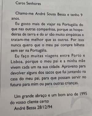 Judite Sousa Instagram - Carta publicada na revista da companhia aérea Portugália. Tinha 9 anos#❤️❤️❤️