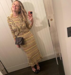 Judy Greer Instagram - The dresses I almost wore… (and one jumpsuit). I loved them all, but I could only wear one! Congratulations on the LA store @ullajohnson!! The selfies in your mirrors will be way better than this hotel room hallway! 

#ullajohnson #nyfw