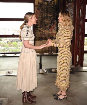 Judy Greer Instagram - Thank you @ullajohnson NYFW was a literal dream come true. I cannot believe what a magical event, the people, the music, THE CLOTHES!!! It was a really special to be included and I will never forget it. 

💄 @rebeccarestrepo 
💇🏼‍♀️ @anthonycampbellhair 
👗 @ullajohnson

📸David M. Benett/Getty Images
📸 @ig.arthur

#ullajohnson #nyfw #donataminelli