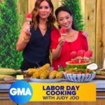 Judy Joo Instagram - So thrilled to join @goodmorningamerica for a special Labor Day cookout with the fabulous @rebeccajarvis! We had a blast making Soy Glazed BBQ Chicken, Doenjang (or Miso) Buttered Corn, Superfoods Salad, and even some homemade Watermelon Popsicles. 🍗🌽🥗🍉 Chef Tips! For that BBQ chicken, use naturally brewed soy sauce to capture those deep, authentic flavors. And if you’re lacking a grill, steam your corn in the microwave for a quick and tasty alternative! 🌽 For a refreshing summer treat, the key to perfect watermelon popsicles is to blend, blend, blend. 🍉Don’t forget to visit the @goodmorningamerica website for the full recipes • • • • #GoodMorningAmerica #LaborDay #LaborDayCookout #BBQHeaven #FoodiesOfInstagram #SummerVibes #CelebrateWithFood #chef #chefs #chefslife #chefsofinstagram #foodculture #foodpassion