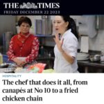 Judy Joo Instagram - Thrilled to be profiled in the @thetimes for our efforts with @seoulbirduk! Thank you to our amazing team especially @chefandrewhales for helping make Seoul Bird fly! . . This is an old photo with my awesome mom making a cameo in the background. She still inspires me to this day! . . #chef #chefslife #chefsofinstagram #times #koreanchef #korea #koreanfoodlondon @seoulbirduk