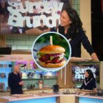 Judy Joo Instagram - Happy Sunday! 🙌 Perfect time to share a recipe highlight from my @SundayBrunchc4 appearance, where I made my famous Korean Fried Chicken Sandwich-- just like the one we sell @seoulbirduk. This is not just a sandwich, it's an experience. Extra crispy on the outside, and deliciously juicy on the inside. Let me walk you through it. 🍗🇰🇷 For the chicken precoat: 30g cornflour/starch 2½ tsp sea salt ½ tsp baking powder Freshly ground black pepper 6 chicken boneless skinless thighs or breasts Mix together salt, cornflour, baking powder, and pepper. Toss the chicken pieces in the mixture to cover, shaking off any excess. Place chicken on a wire rack to keep dry. For the Batter: 64g cornflour/starch 20g fine matzo meal 30g plain flour 2 tbsp Korean chilli flakes (gochugaru) 1 tbsp sea salt 2½ tsp garlic powder 2½ tsp onion powder ¼ tsp baking powder 90ml vodka Mix together all of the above ingredients and add just enough cold water to make the consistency like paint, like a thickish slurry. For the BBQ sauce: 3 tbsp Korean chilli paste (gochujang) 3 tbsp ketchup 2 tbsp dark brown sugar 2 tbsp dark brown soy sauce 1 tbsp toasted sesame oil 2 tsp grated peeled fresh ginger 2 garlic cloves, grated or finely chopped Mix all of the above together in a small sauce pan, bring to a simmer over low heat, allow to cook over low heat for about 3 mins while whisking (do not let burn). Remove from heat, set aside. For the Sandwich: 6 potato buns, split, buttered, and toasted (or pan fried, flat side down) 6 tbsp kewpie mayonnaise ½ head iceberg lettuce 6 slices red onion or tomato 250g cabbage kimchi, diced Dip the precoated chicken into the wet batter and immediately fry in oil at 350F / 180C. If you want to double fry (extra crispy) do the first fry at 300F/150C, allow chicken to rest then do the second fry at 350F/180C until bronzed. Spread bun with mayo, place chicken in, slather with bbq sauce, top with lettuce, onion, kimchi, top bun and enjoy. What recipe would you like to see next? Let me know in the comments! And don't forget to visit my website for more delicious recipes. #KoreanFriedChicken #SundayBrunch