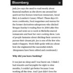 Judy Joo Instagram - Absolutely thrilled to be featured by Bloomberg, sharing my journey from Morgan Stanley's trading floor up till now. My transition hasn't been easy but it's a testament that it's never too late to chase your dreams. ✨ Swipe left to read the full article and share your thoughts. Remember, it only takes one step to start a new chapter. • • • • #chef #chefs #cook #cooking #cheflife #chefsofinstagram #foodart #foodblog #foodculture #ChefLife #CareerChange #JudyJoo #NeverGiveUp
