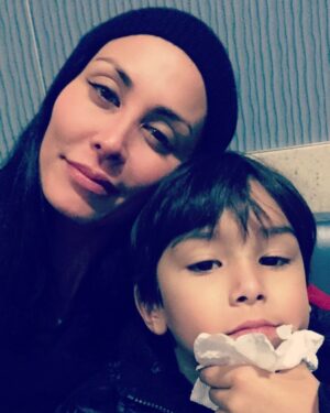 Jules Wainstein Instagram - Me and my bravest boy at the ER #EveryoneGetstheirChinBustedatSomePoint #soBrave #lovehimsomuch 💋💪