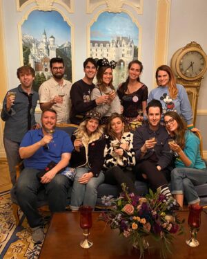 Julia Voth Instagram - This level of commitment to dinner wear is something I can get behind @caitlinskybound @johnstamos @miavoncriss @darrencriss thank you for the magical night. Disneyland will never be the same ✨Costumes by @glimmerwood & @royalentertainers #21royal #disneycosplay #dinnerwearextraordinaire