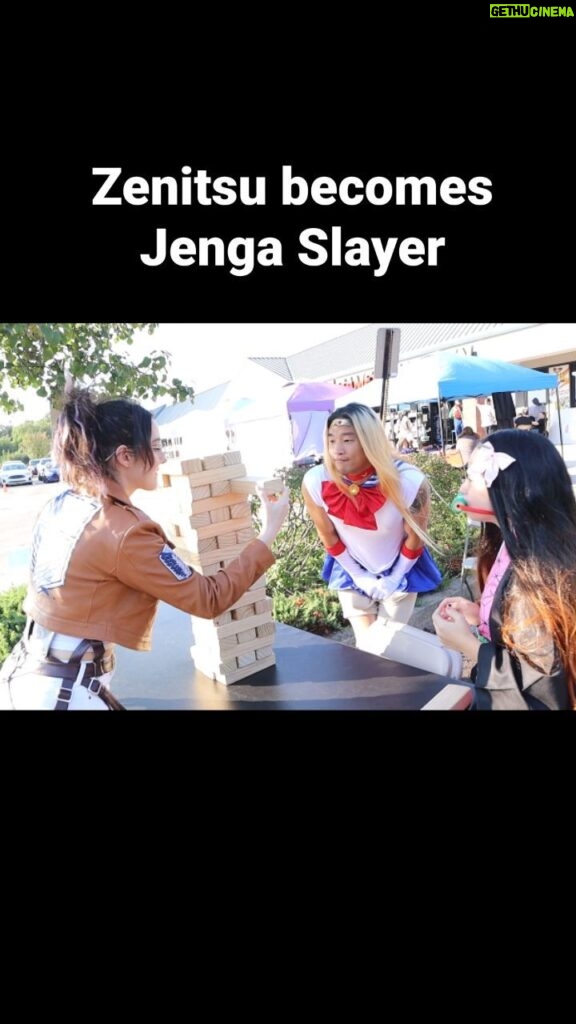 Julia Maggio Instagram - Jenga Slayer with Zenitsu 🤭⚡️ . . . #anime #cosplay #demonslayer #sailormoon #attackontitan #nezuko #nezukochan #zenitsuxnezuko #nezukokamado #zenitsuagatsuma #zenitsu