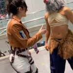 Julia Maggio Instagram – These Boar Titans are feisty 🐗 🐗 🐗 
📸: @lloydsfault 
Inosuke 1: @lorenaparkour 
Inosuke 2: @cass.dunc 
Inosuke 3: @xerenite 
Hange: @juliastunts 
At @animenyc 
#anime #manga #cosplay #demonslayer #inosuke #attackontitan #aot #snk #shingekinokyojin #kimetsunoyaiba #進撃の巨人 #鬼滅の刃 #hangezoe