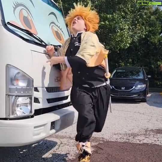 Julia Maggio Instagram - Zenitsu gets Isekai'd 🚛💨💨 . . . #demonslayer #anime #cosplay #attackontitan #truckkun #isekai #animereels #demonslayercosplay #zenitsu #hange #aot #attackontitananime
