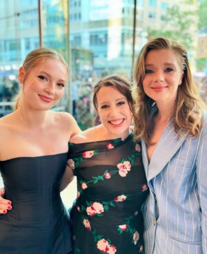Julia Quinn Instagram - With #Bridgerton sisters E and F. 
🩷🩷🩷🩷🩷🩷🩷🩷🩷🩷
