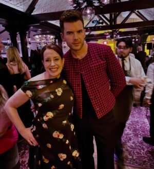 Julia Quinn Instagram - I get my photo taken with Luke and his mum every premiere… Sometimes we get photobombed.