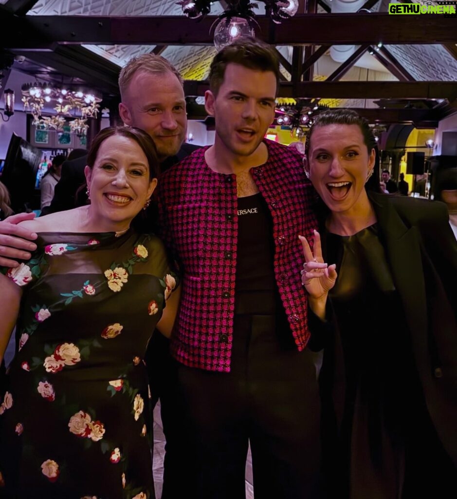 Julia Quinn Instagram - I get my photo taken with Luke and his mum every premiere… Sometimes we get photobombed.