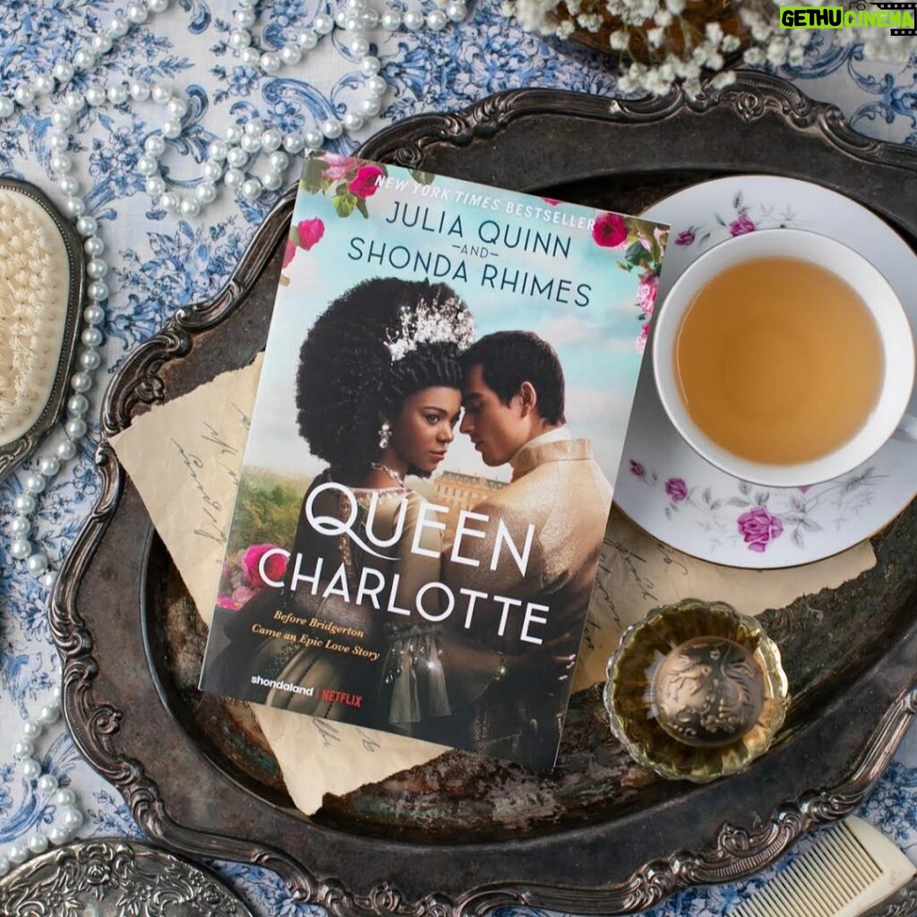 Julia Quinn Instagram - There has never been a better time to pick up your very own copy of Queen Charlotte, the novel by @shondarhimes and me. Now available in paperback! (Fancy tea set not incuded--sorry!) #bridgerton #bridgertonbooks #QueenCharlotte @avonbooks @yourswithlovex