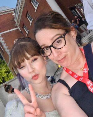 Julia Quinn Instagram - Hanging out at the #Bridgerton night shoot with Claudia Jessie…