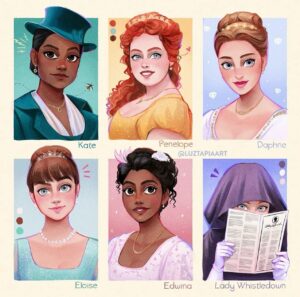 Julia Quinn Instagram - I love looking at #bridgertonfanart and it was such a treat to meet one of the best in Buenos Aires. @luztapiaart is so talented, and SUCH a nice person! Here are a few of my favorites…