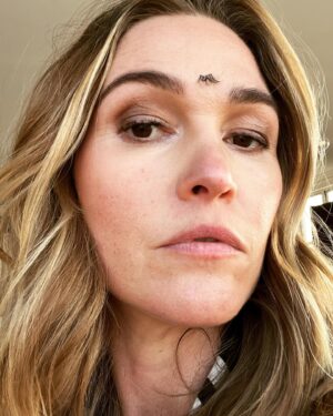 Julia Stiles Instagram - The kids redid my makeup. #lewk