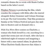 Julia Stiles Instagram - So excited to share, bringing this beautiful book to life. @reneecarlino1 @phiphenpictures We need more romance in this world, more love, more connection. Hope to make you all smile, make you laugh, and make you cry that good cry. 🎥🎞