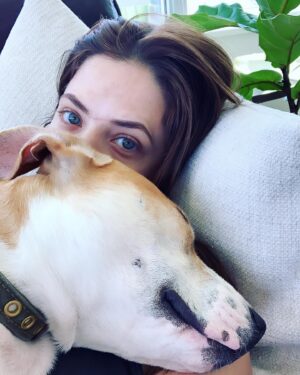 Julie Gonzalo Instagram - She’s not allowed on the couch.. so she’s on me. #loopholes