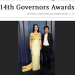 Juliette Binoche Instagram - It was the Governors awards last night celebrating forces of filmmaking. Michelle Satter the Sundance gardian of young filmmakers gave an overwhelming speech. Thank you, it gives hope to hear that intelligence in our painful and chaotic world. We were at the Governors for The Taste of Things, here with the director Tran Anh Hung 🤞🏼🤞🏿🤞. In the film my character loves the Summer season, @prada made me embody the feeling of it 💛. @penelopecruzoficial came to say hi, as mothers, actresses, there’s a genuine feeling of sisterhood while we bumped into each other. 🏃🏻‍♀️ 👘 @jonathan_huguet 💄@odilesubra 🪮 @erika Thank you IFC Scott, Josh & Danielle and Melody Korenbrot