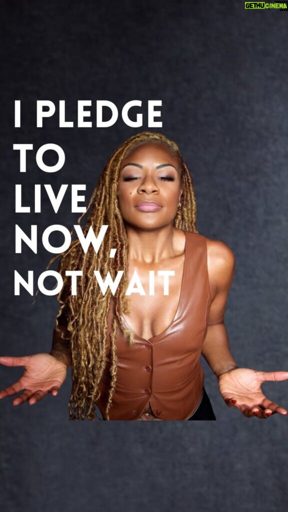 Jully Black Instagram - Today for Mantra Monday, our line is: “I pledge to live now, not wait.” We’re just over halfway through learning this powerful mantra. Let’s check in, friends! How is everyone doing with it? Are you repeating it daily? When do you say it? Where do you say it? Let’s hear from you! 📖Sis Don’t Settle Author: @judgefaithjenkins #100StrongAndSexyC18 #SisDontSettle #Mantra #MantraMonday #LiveNow #PositiveVibes