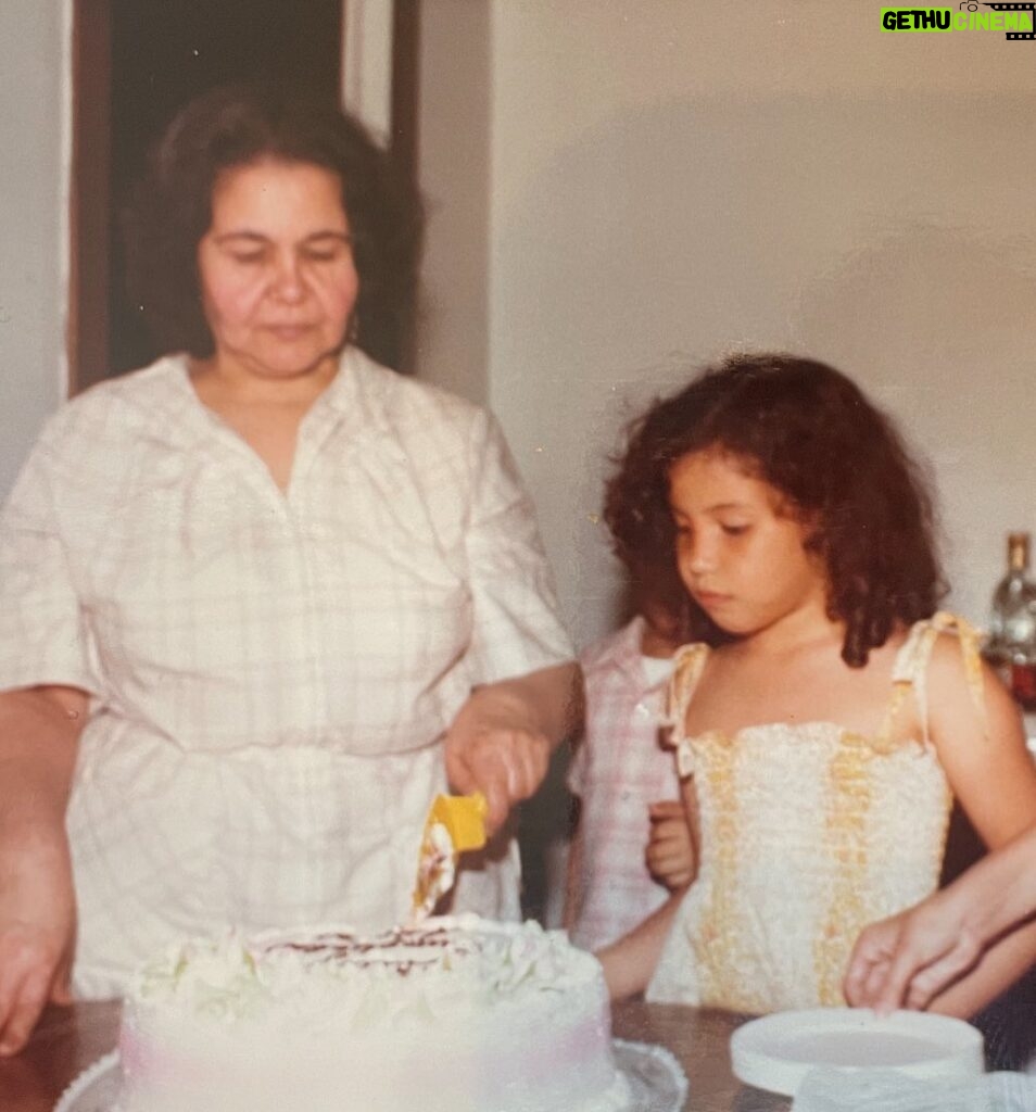 Justina Machado Instagram - Me and my Abuela. I’m sure that’s a cake from Roesers Bakery in Chicago and I’m sure it had some sort of glazed fruit in it. Memories of my beautiful Abuela . I love when I find pictures of her I haven’t seen in a long time. Happy Thursday mi Gente #babyjustina ♥️♥️