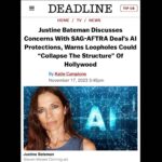 Justine Bateman Instagram – @deadline with a fairly complete picture of my #AI position.
Link in bio.