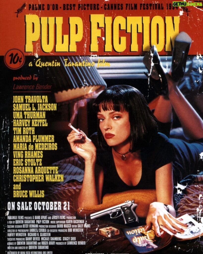 Justine Bateman Instagram - Next in #FilmClub is Quentin Tarantino’s PULP FICTION (1994). Watch beforehand, and come discuss Mon 6/10, 4pPT on @Clubhouse. Link in bio.