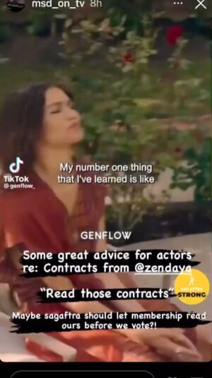 Justine Bateman Instagram - If you’ve been in the business long enough, you know how to read a contract and look for allowances and loopholes. Most of the time you know this because you have lived through the results of those allowances and loopholes being used against you in the past. 
Listen to @zendaya. 
(Via @msd_on_tv & @crewstoriesig) #SAG