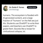 Justine Bateman Instagram – Schools, teachers, you are fucking up. 
Big time. 
F.
#AI #AIisTrash