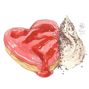 Kailene Falls Instagram - ❤️🤎Valentine Collection🤎❤️
❤️🤎バレンタイン コレクション🤎❤️

A week away until Valentine’s day, but I decided to share this early to perhaps inspire some people in their Valentine treat selection! These are some paintings I’ve made over the years that give me Valentine vibes- lots of chocolate and strawberries! Hope you have a sweet day!

② Strawberry Valentine Parfait
③ Shiseido Chocolates
④ Valentine Fruit Sandwich
⑤ Valentine Danish
⑥ Chocolate Bark
⑦ Strawberry and Chocolate Snacks
⑧ Chocolate Cherry Cake
⑨ Shiseido Valentine Parfait

バレンタインまで一週間！誰かにバレンタインスイーツの選択に参考なれるかなぁと思って、少し早めに投稿しました！バレンタインのために描いたイラスト、またはバレンタインっぽいイラストをまとめてみました。やっぱりチョコレートとイチゴが多いですね！ 甘い一日を過ごせるように！