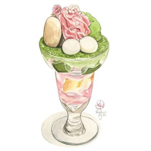 Kailene Falls Instagram - ❤️🌸Sakura Sweets 🌸❤️
❤️🌸桜スイーツ🌸❤️

Another Sakura collection! This time I tried to select pieces that had elements of transparency and/or interesting dishware! I love the color and design of so many sakura sweets, so even though the Sakura season is pretty much over, I still plan to paint a few more sweets yet this year!

② Sakura Parfait
③ Sakura Pudding
④ Sakura Jelly
⑤ Sakura Tea   Sakura Yokan
⑥ Sakura Shaved Ice
⑦ Sakura Float   Sakura Chiffon Cake

もう一つ桜のコレクション！今回はガラスや器が面白いものをまとめてみました。桜の季節がほぼ終わりだけど桜スイーツは後2個ぐらい描く予定です！色やデザインが可愛すぎるもん！