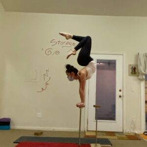 Kailia Posey Instagram - Great contortion class today, learning new skills is a great filling thank you @goulia69 for class today❤️ 
.
.
.
#contortion #loveyourself #pageant #talent #funtimes #circus #covid_19 #staysafe #mask
