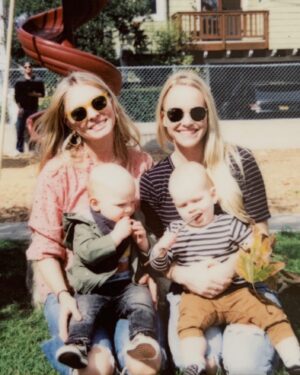 Kaitlin Doubleday Instagram - No one I’d rather share horror stories and small victories with. Born a day apart, now a year later celebrating their first birthdays with parties a day apart. We survived! @itsjulieberman