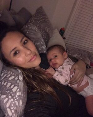 Kaitlyn Leeb Instagram - This is almost 3 years ago. I have a “smile” ish on my face that I am absolutely forcing with every cell and will in my body.  Inside, I felt like I was dying. I was in a mental torture chamber filled with fear, tears, intrusive thoughts, paranoia, anxiety and panic attacks. I had a perfect little baby who I was so in love with but couldn’t gather the mental strength to get out of bed. I cried. Everyday. All day. For months and months. Alone and in my dark room.  I had post partum anxiety and depression and that is when my journey with mental health began. It didn’t stop until I got help. Forever grateful to my doctors and loved ones who helped me get there. I share a piece of my story in hopes you can share a piece of yours. Let’s talk. Let’s end the stigma. Let’s check in on our loved ones. Let’s listen and lift one another up.  @bell_letstalk #bellletstalk