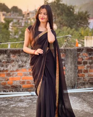 Kajal Sharma Instagram - 🖤
.
.
.
.
.
.
.
#photography #indianwear #saree #blacksaree #explore