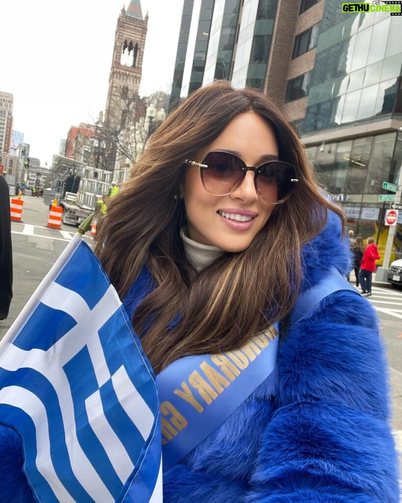 Kalomoira Sarantis Instagram - Thank you, Boston, for the incredible honor of being your Grand Marshal for the Greek Independence Day Parade. I felt so welcomed by everyone and am so proud to be Greek. 🤍💙 Ζητώ Ελλάς 🇬🇷