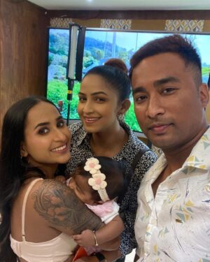Kalpana Kalita Instagram - Precious moments 🤍💙 Baby Ishanvi’s Rice ceremony function 💕💙 @tandramoni @angoorlata_deka_official @momis_wardrobe @zishaan_makeeup_artist