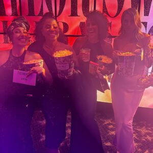 Kamilah Marshall Instagram - Pretty SURREAL. NOT real. ‘Cept, it was REAL. Thank you @taylorswift. 🩷

We just SCREAMED ALL NIGHT at the screen ROOTING for and LOVING each other. 😑

(Swipe to end)
P.P.s.s.s….@Adamsandler is THEE nicest human and told ME I was “funny as shit” ADAM, you sir are “funny as shit”. Thanks for PLAYING.

THANK YOU to my peeps who HELPED  me look and feel m’BEST. 

Dress: Veronica Beard
Necklace & Earrings: Gabriel New York @gabrielandco
Rings: Sterling Forever @sterlingforever 
Bag: Simitri @simitri.shop
Blazer: Orttu @orttu_official

GLAM:
Styled: @lizzyseguin
Hair: @kalisimpressions
FaceBeat: @littleroc.nia