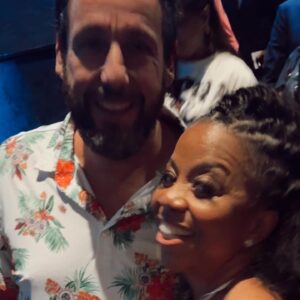 Kamilah Marshall Instagram - Pretty SURREAL. NOT real. ‘Cept, it was REAL. Thank you @taylorswift. 🩷

We just SCREAMED ALL NIGHT at the screen ROOTING for and LOVING each other. 😑

(Swipe to end)
P.P.s.s.s….@Adamsandler is THEE nicest human and told ME I was “funny as shit” ADAM, you sir are “funny as shit”. Thanks for PLAYING.

THANK YOU to my peeps who HELPED  me look and feel m’BEST. 

Dress: Veronica Beard
Necklace & Earrings: Gabriel New York @gabrielandco
Rings: Sterling Forever @sterlingforever 
Bag: Simitri @simitri.shop
Blazer: Orttu @orttu_official

GLAM:
Styled: @lizzyseguin
Hair: @kalisimpressions
FaceBeat: @littleroc.nia