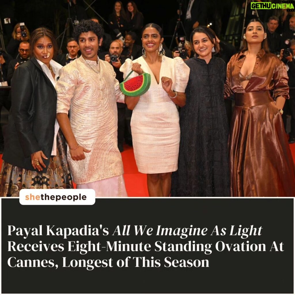 Kani Kusruti Instagram - Payal Kapadia and the cast of her film All We Imagine As Light left a lasting impression on international critics during its world premiere at the Cannes Film Festival on May 23. This film is notably the first Indian movie in 30 years to qualify for the festival's competition section, positioning Kapadia as a contender for the prestigious Palme d'Or. Read more reviews at www.shethepeople.tv [Tags: #allweimagineaslight #cannes all we imagine as light, Cannes 2024, film, cinema, theatre, acting, #🍉 watermelon, red carpet, celebrities]