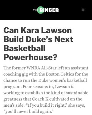 Kara Lawson Instagram - Btw some good holiday reading on Coach! S/O OO5. Having a standout rookie year. Link in bio.