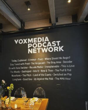 Kara Swisher Instagram - The fine folks @voxmedia sure know how to throw a podcast party where me and @preetbharara got to talk about AI, Santos, Trump and more.