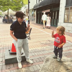 Kara Swisher Instagram - My #4 perfecting the art of being number one.  Extra points for the boulder posing.
