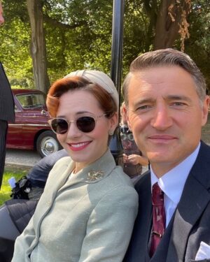 Kara Tointon Instagram - 50’s fun in the sun last summer with this lovely lot. #fatherbrown