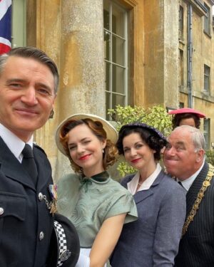 Kara Tointon Instagram - 50’s fun in the sun last summer with this lovely lot. #fatherbrown