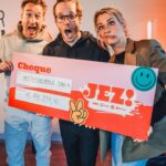 Karen Damen Instagram - Wat een bedrag! 😱 Je zou voor minder een gekke bek trekken. 🤪 Succes om dat morgen te overtreffen in Limburg @noragharib en @bart.appeltans. #degrotejezactieweek